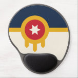 Gel Mousepad with flag of Tulsa, USA<br><div class="desc">Add a touch of Tulsa pride to your workspace with our exclusive Gel Mousepad featuring the flag of Tulsa, USA! Designed with care and symbolic meaning, this stylish accessory displays the city’s modern flag — a golden horizontal stripe with a white Native American shield centered over a red field. The...</div>