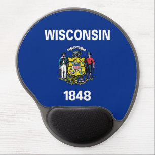 Gel Mousepad with flag of Wisconsin State, USA