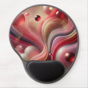Gel Mousepad with Pink Abstract Art