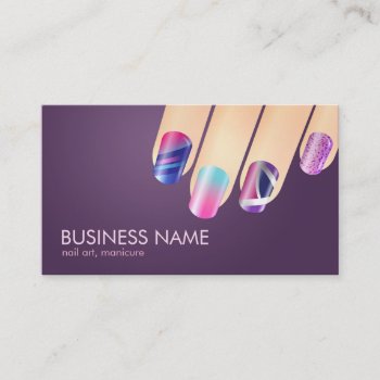 Gel Or Acrylic Nail Business Card by ArtbyMonica at Zazzle