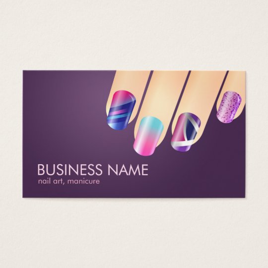 Gel or Acrylic Nail Business Card Zazzle