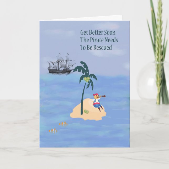 Gel Well Card for Young Boy with Pirate (Front)