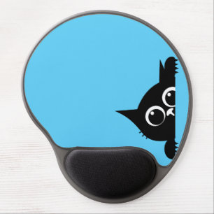 GEL WRIST SUPPORT BLACK CAT PEEKING MOUSE PAD