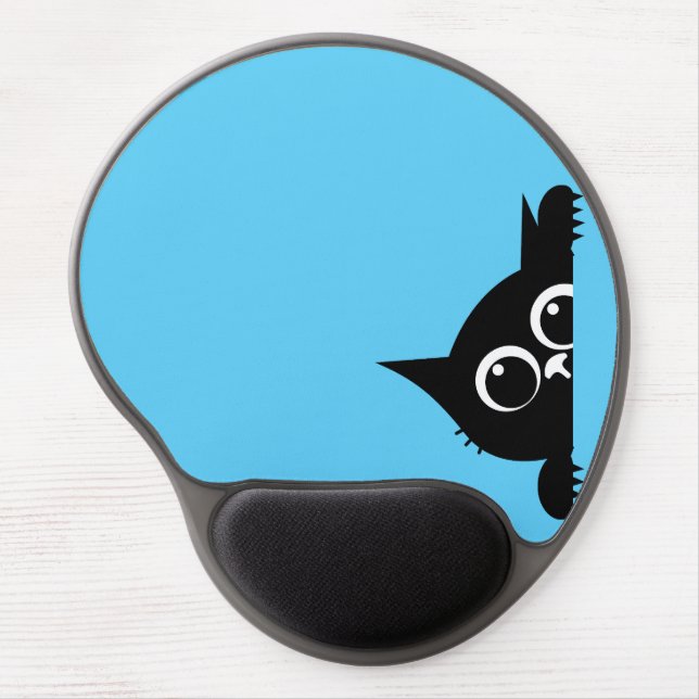 GEL WRIST SUPPORT BLACK CAT PEEKING MOUSE PAD (Front)