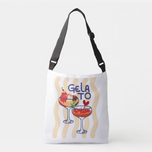  GELA TO – Cute Retro Gelato Graphic Crossbody Bag
