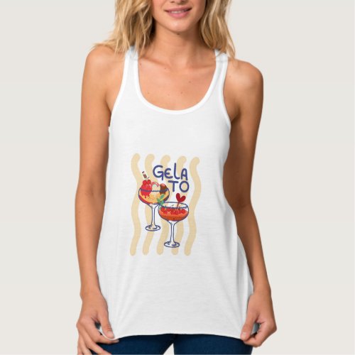  GELA TO – Cute Retro Gelato Graphic Tank Top