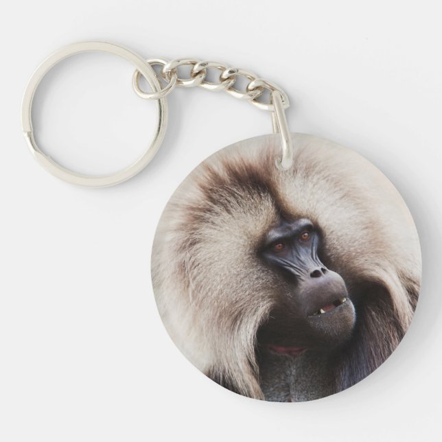 Gelada Baboon, Ethiopia Keychain (Front)