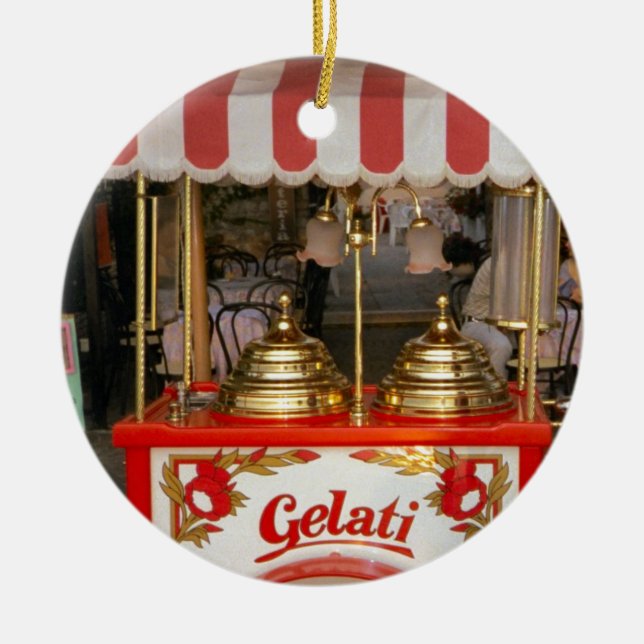Gelati, Italian Ice Cream Ceramic Ornament (Front)