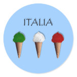 Gelati Italian Ice Cream flag of Italy Italia Classic Round Sticker