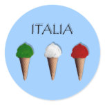 Gelati Italian Ice Cream flag of Italy Italia Classic Round Sticker
