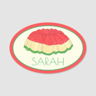 Gelatin Salad Vintage Retro Dinner Party Dessert Name Tag