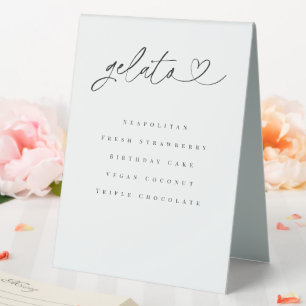 Gelato Flavors Dessert Table Wedding Tent Sign