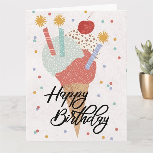 Gelato Fun Birthday Folded Greeting Card