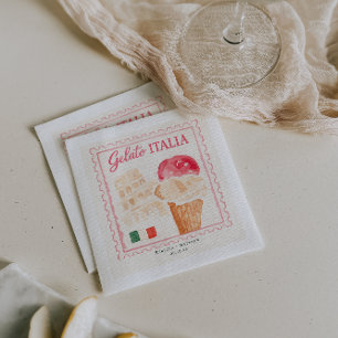 Gelato Italia Stamp   Italian Wedding Bar Napkins