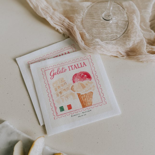 Gelato Italia Stamp | Italian Wedding Bar Napkins (Creator Uploaded)