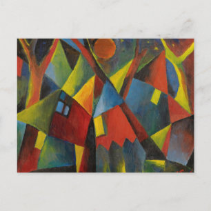 Gelbroter Mond Uber Sturzenden Hausern by Topp Postcard