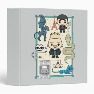 GELLERT GRINDELWALD™ & Barebone Cartoon 3 Ring Binder