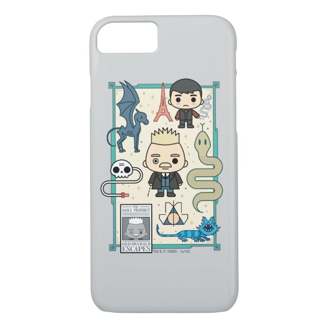 GELLERT GRINDELWALD™ & Barebone Cartoon Case-Mate iPhone Case (Back)