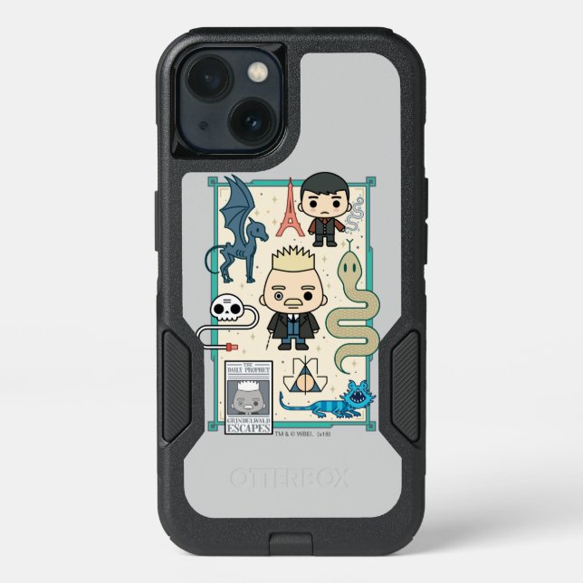 GELLERT GRINDELWALD™ & Barebone Cartoon Otterbox iPhone Case (Back)
