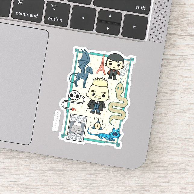 GELLERT GRINDELWALD™ & Barebone Cartoon Sticker (Detail)
