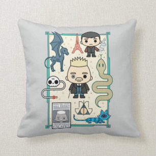GELLERT GRINDELWALD™ & Barebone Cartoon Throw Pillow