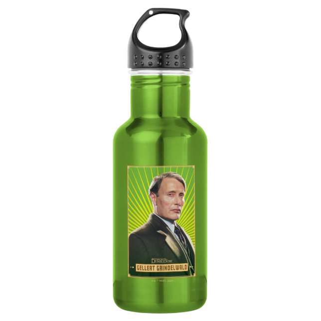 Gellert Grindelwald Character Graphic Stainless Steel Water Bottle (Front)