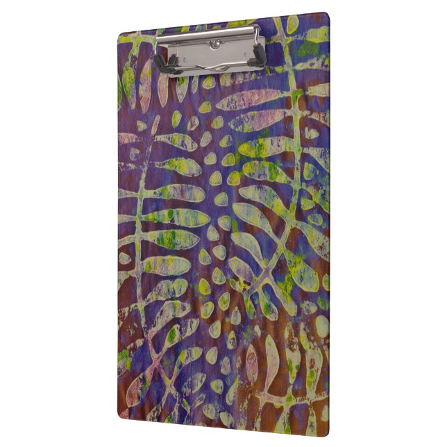 Gelli Print Stencil Abstract Art Clipboard (Left)
