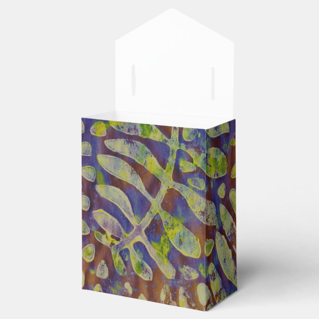 Gelli Print Stencil Abstract Art Favor Boxes (Opened)
