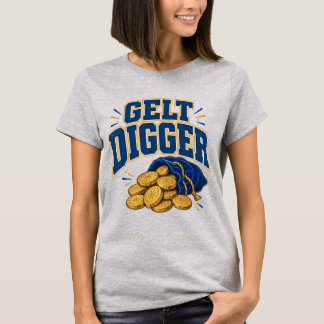 Gelt Digger Funny Hanukkah Chocolate Coin Pouch T-Shirt