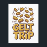 Gelt Trip Funny Hanukkah Jewish Jew Hebrew Culture Invitation Postcard<br><div class="desc">Gelt Trip Hanukkah,  Hanukkah Gelt Humor,  Jewish Money Meme,  Chocolate Coin Fun,  Festive Hanukkah Joke,  Gelt Lover Gift,  Hanukkah 2025,  Money Humor,  Jewish Holiday Fun,  Dreidel Season</div>