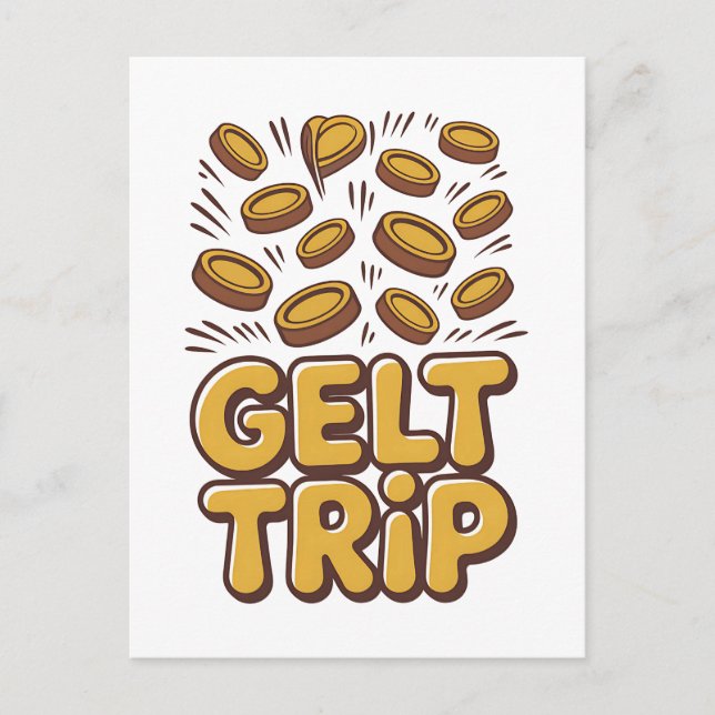 Gelt Trip Funny Hanukkah Jewish Jew Hebrew Culture Invitation Postcard (Front)