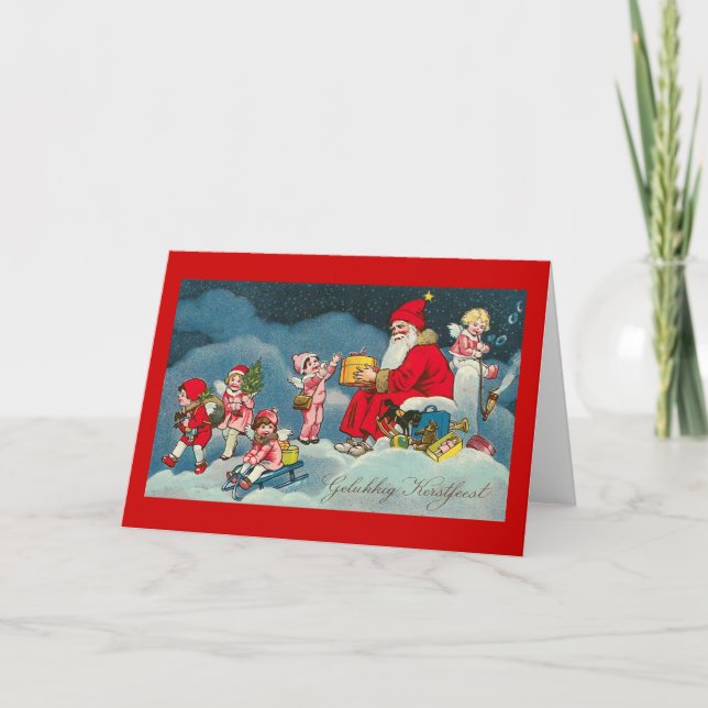 "Gelukkig Kerstfeest" Vintage Dutch Christmas Card (Front)