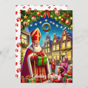 "Gelukkig Kerstfeest" Vintage Dutch Christmas Holiday Card