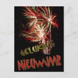 Gelukkig Nieuwjaar Vuurwerk Briefkaart