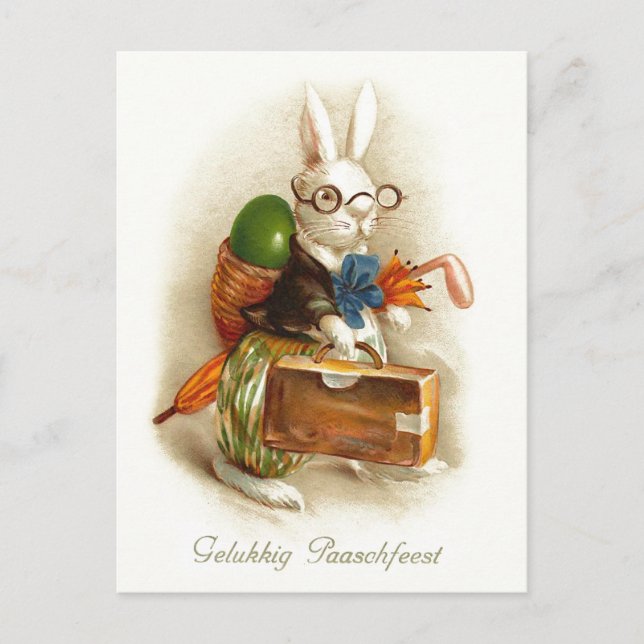 Gelukkig Paaschfeest Dutch Vintage Easter Holiday Postcard (Front)
