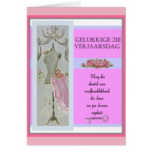 Gelukkige 21e Verjaarsdag Cards (Front)