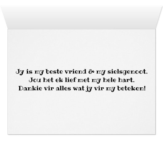 Gelukkige Huweliksherdenking my lief! (Inside Horizontal (Bottom))