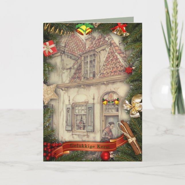 Gelukkige Kerst & Anton Pieck Holiday Card (Front)