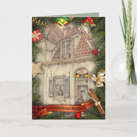 Gelukkige Kerst &amp; Anton Pieck Holiday Card | Zazzle.com