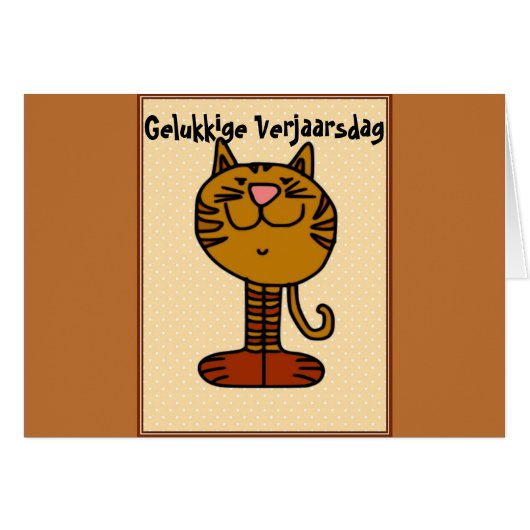 Gelukkige Verjaarsdag - Kat Cards (Front Horizontal)