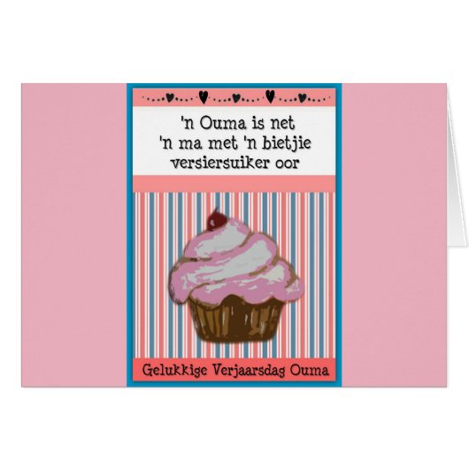 Gelukkige Verjaarsdag Ouma Cards (Front Horizontal)