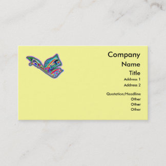 Gem Butterfly - yellow - business card template