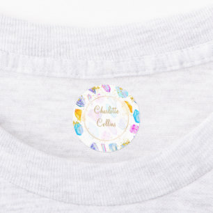 Gem Crystals Girl's watercolor clothing label