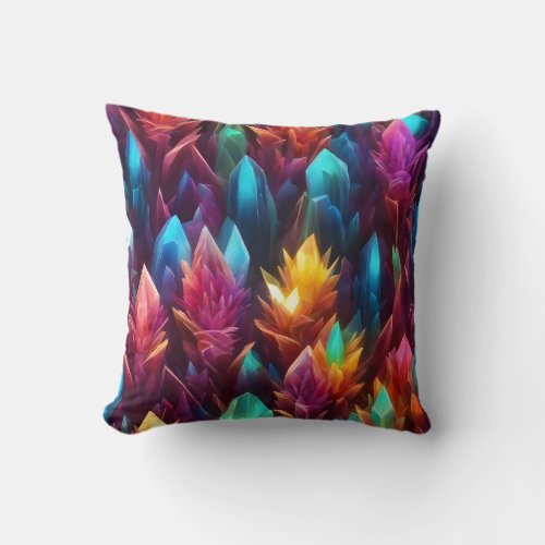 Gem Crystals Throw Pillow