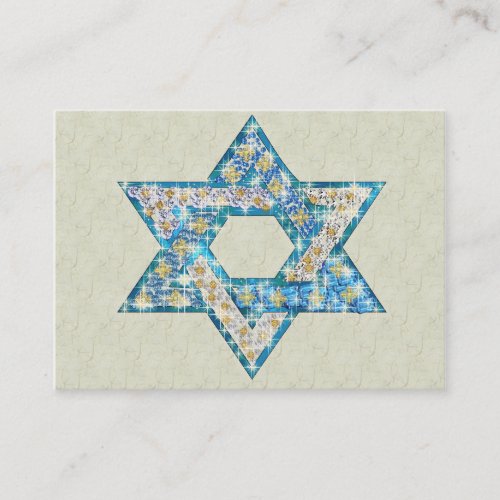 Gem decorated Star of David Business Card Templates