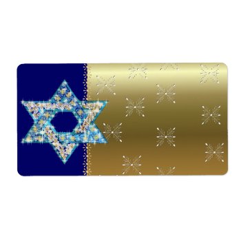 Gem Decorated Star Of David Label by Crazy_Card_Lady at Zazzle