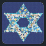 Gem decorated Star of David Square Sticker<br><div class="desc">Gems and sparklies filling in the shape of the Star of David make this a very special gift for yourself or friends and family this Hanukkah.</div>