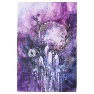 *~* Gem Esoteric SC3 Crystals Celestial Mandala Metal Print