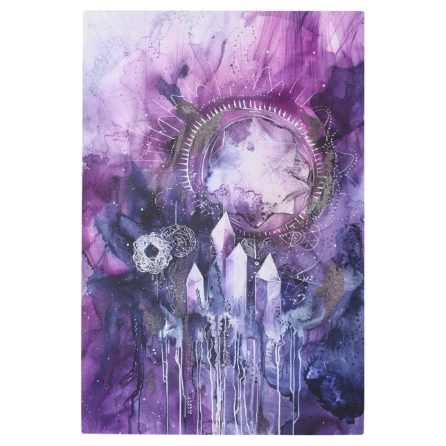 *~* Gem Esoteric SC3 Crystals Celestial Mandala Metal Print (Front)