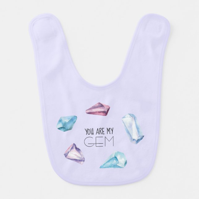 Gem Purple Baby Bib (Front)